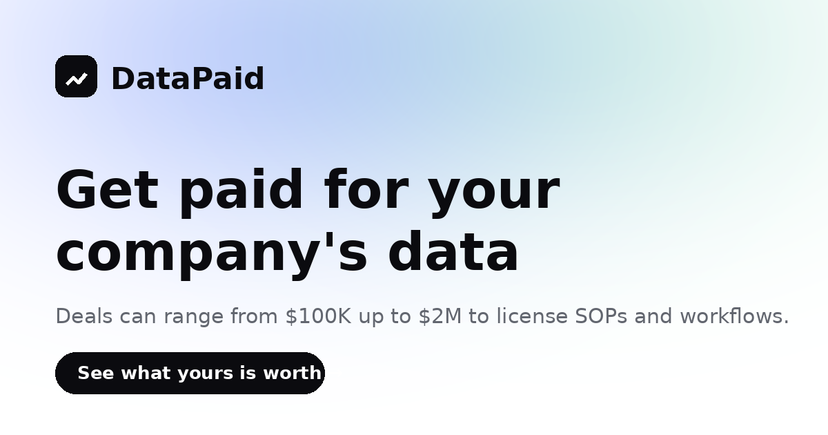 Sell Your Company Data to AI Labs | DataPaid